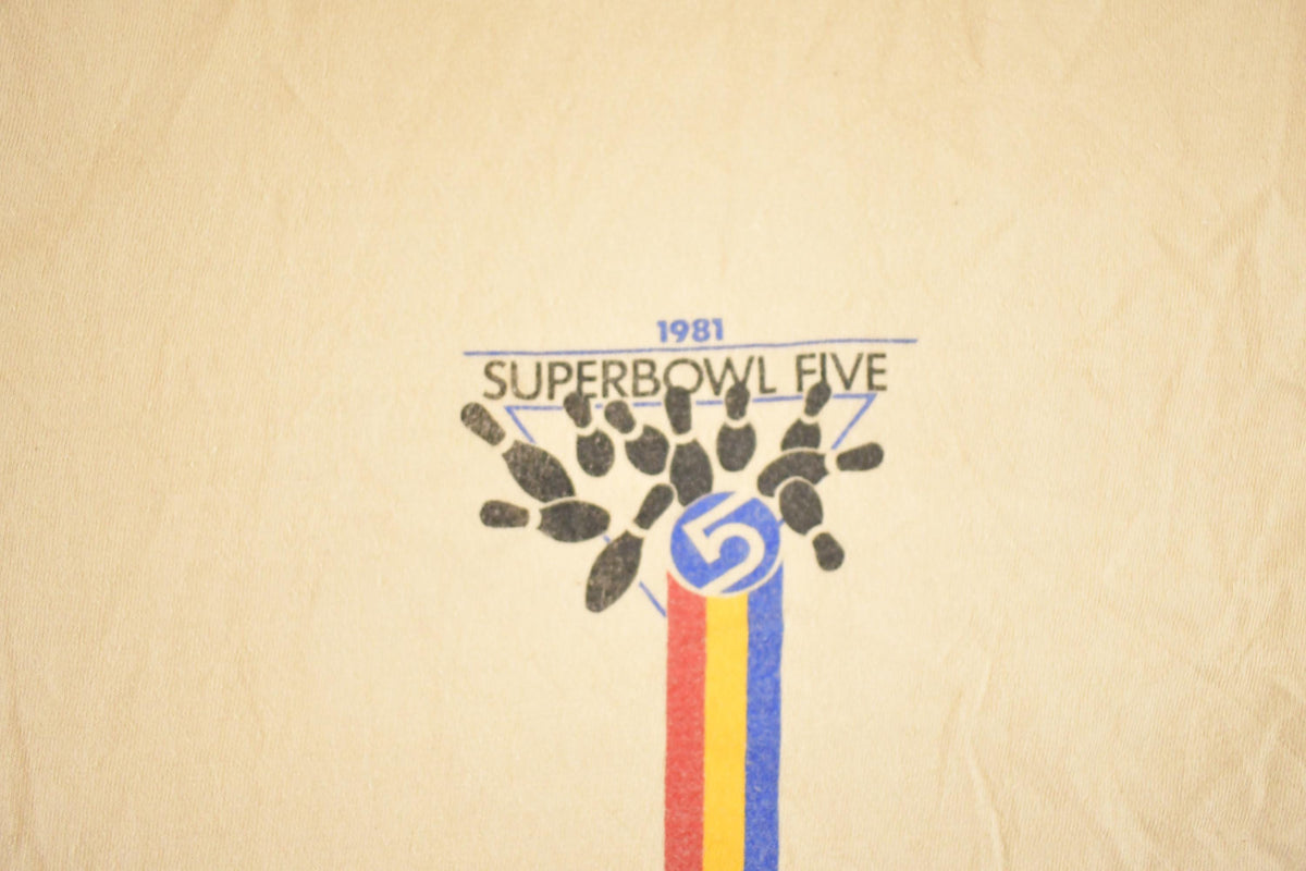 Vintage 1981 Super Bowl 5 Souvenir Bowling T-Shirt Mens M from propervintagecanada