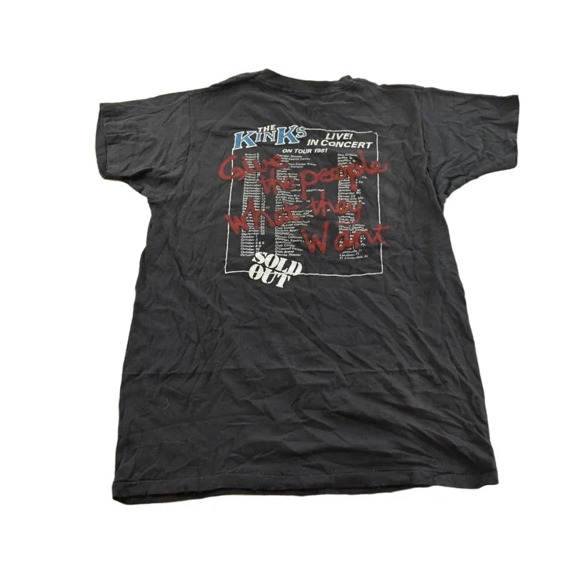 Vintage 1981 The Kinks Give The People What They Want USA Tour Band T-Shirt Men's S from propervintagecanada