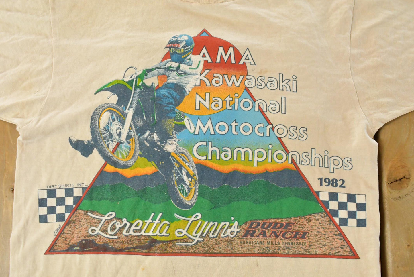Vintage 1982 Kawasaki AMA Motocross Biker Racing Graphic T-Shirt Men's Medium / Streetwear / Graphic Tee / Single Stitch / Made In USA from propervintagecanada