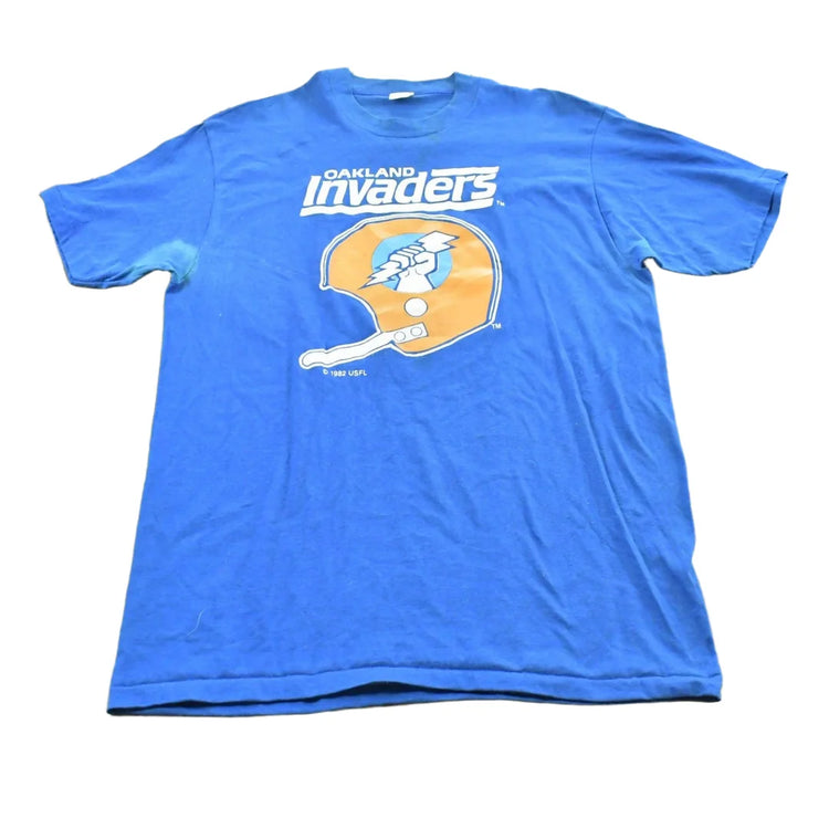 Vintage 1982 Logo 7 USFL Oakland Invaders Football T-Shirt Men M Men's Medium from propervintagecanada