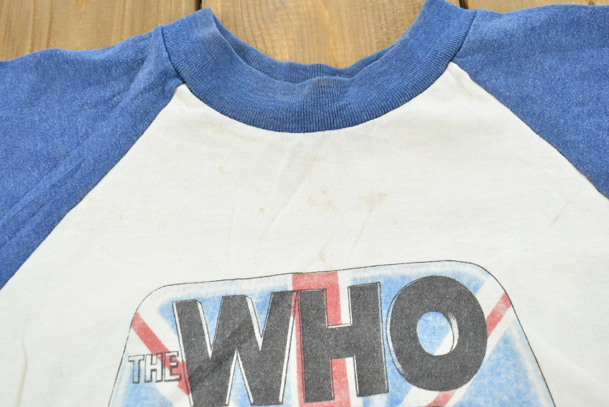 Vintage 1982 The Who The Clash Santana JFK Stadium Concert Band Raglan T-Shirt Men's M from propervintagecanada