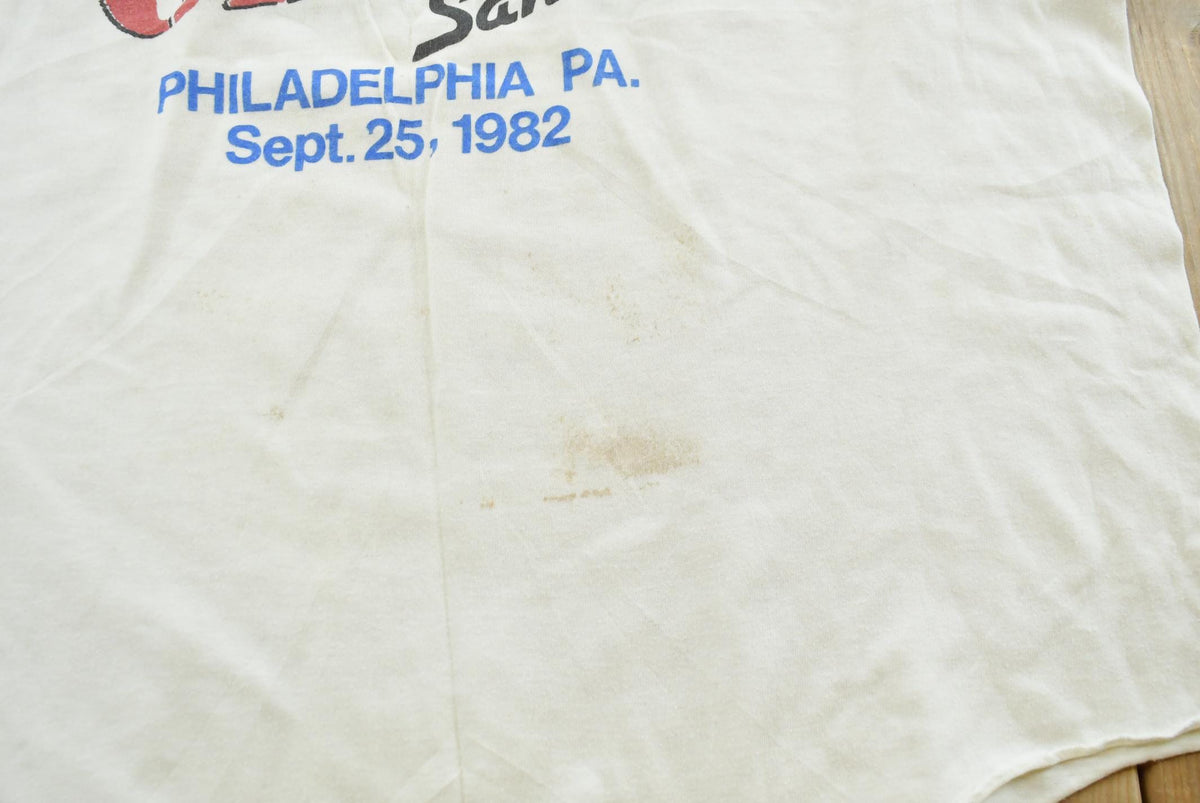 Vintage 1982 The Who The Clash Santana JFK Stadium Concert Band Raglan T-Shirt Men's M from propervintagecanada