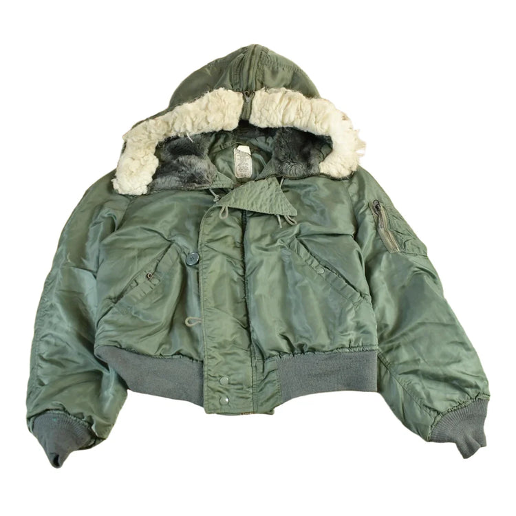 Vintage 1983 Air Force Type N-28 Parka Flyer Military Flight Jacket Short Large from propervintagecanada