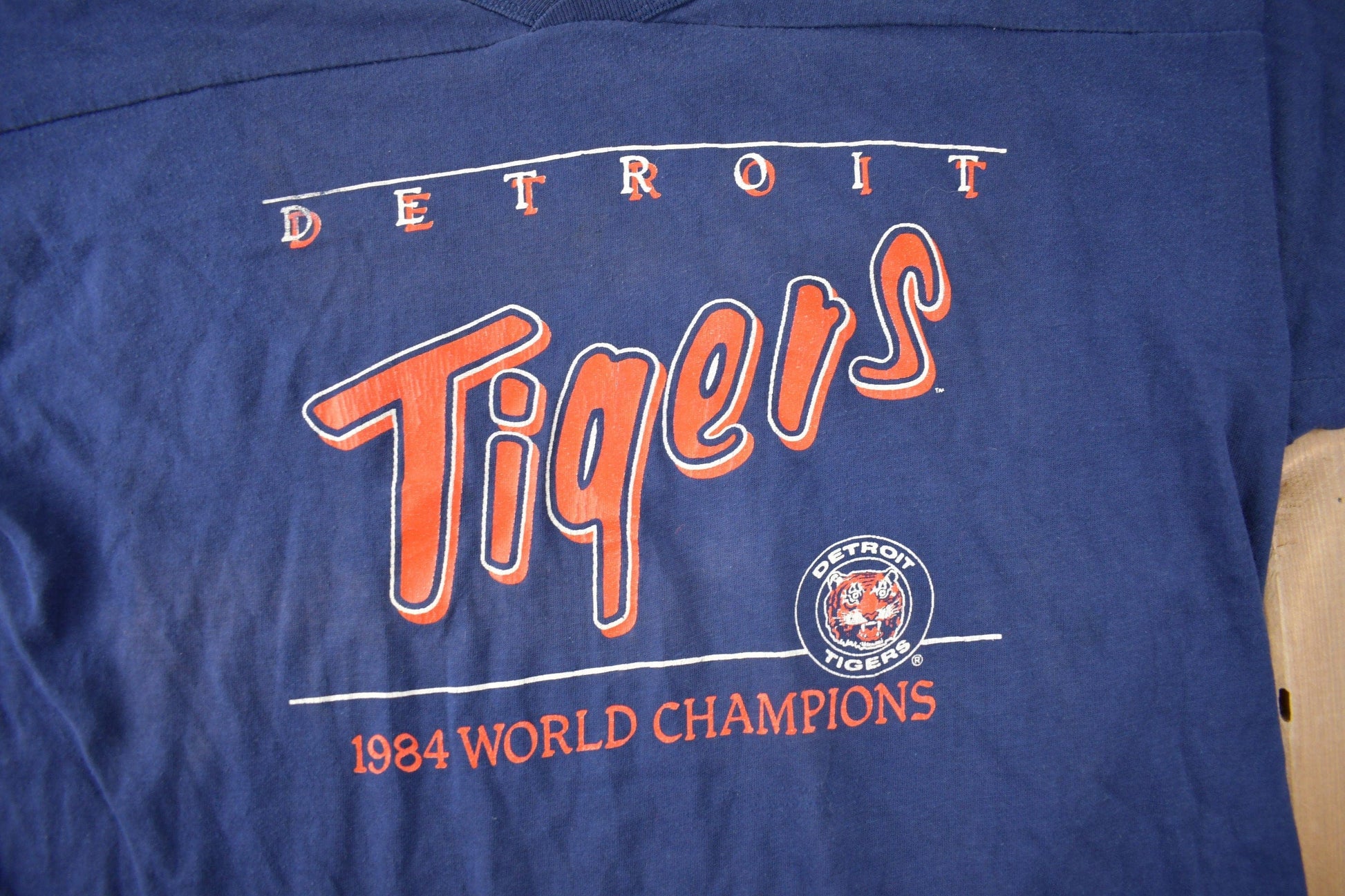 Vintage 1984 Detroit Tigers MLB Baseball World Champions Graphic T-Shirt Made In USA from propervintagecanada