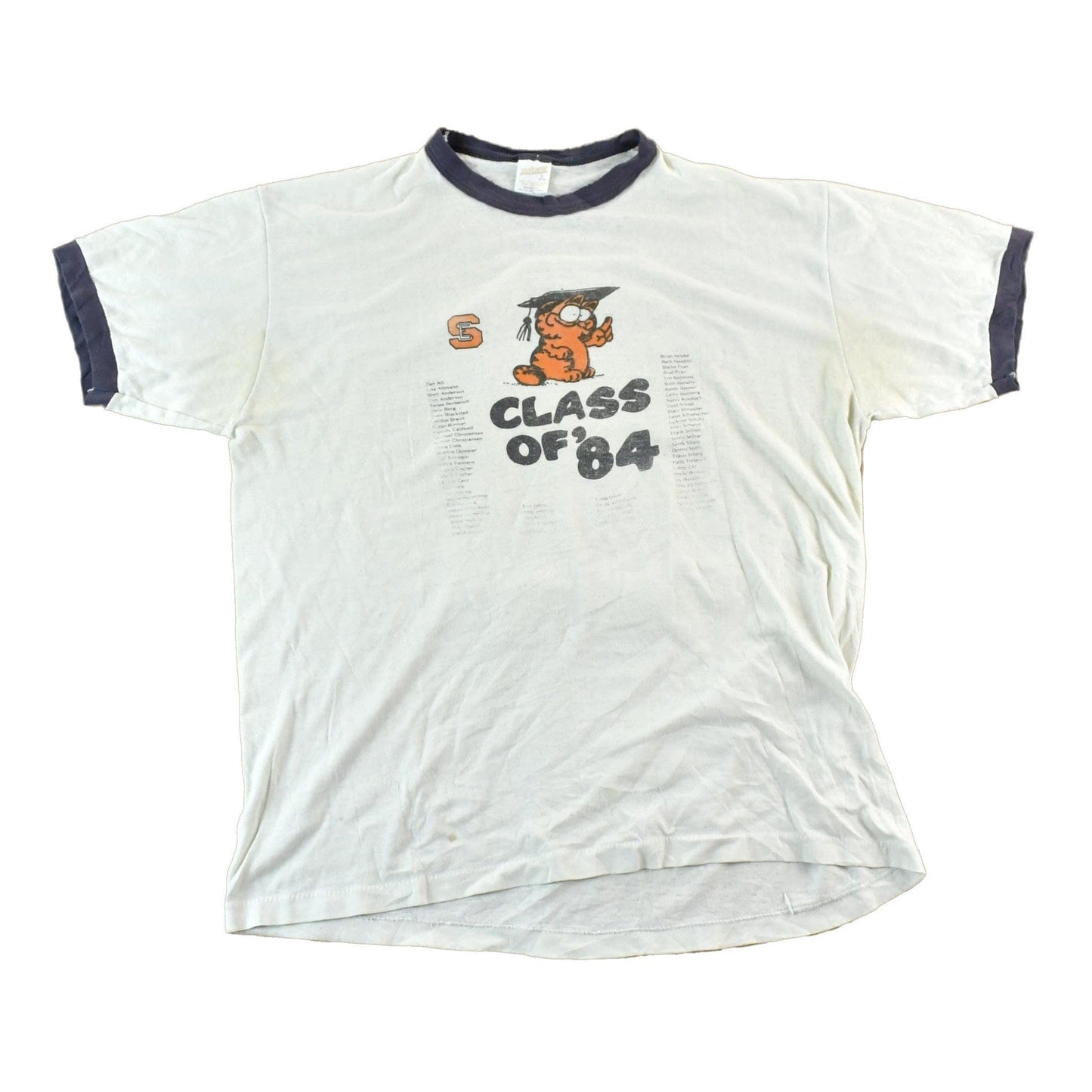 Vintage 1984 Garfield Class Of 84 University Collegiate T-Shirt Men's Large from propervintagecanada
