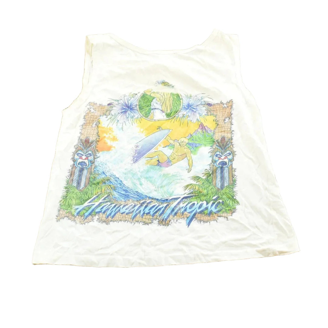 Vintage 1984 Hawaiian Tropic Surfing Tank Top T-Shirt Mens XS from propervintagecanada