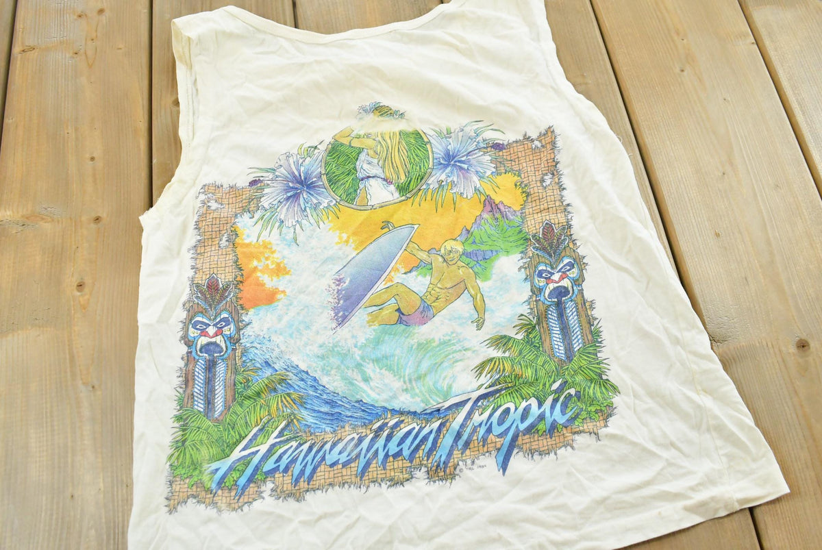 Vintage 1984 Hawaiian Tropic Surfing Tank Top T-Shirt Mens XS from propervintagecanada