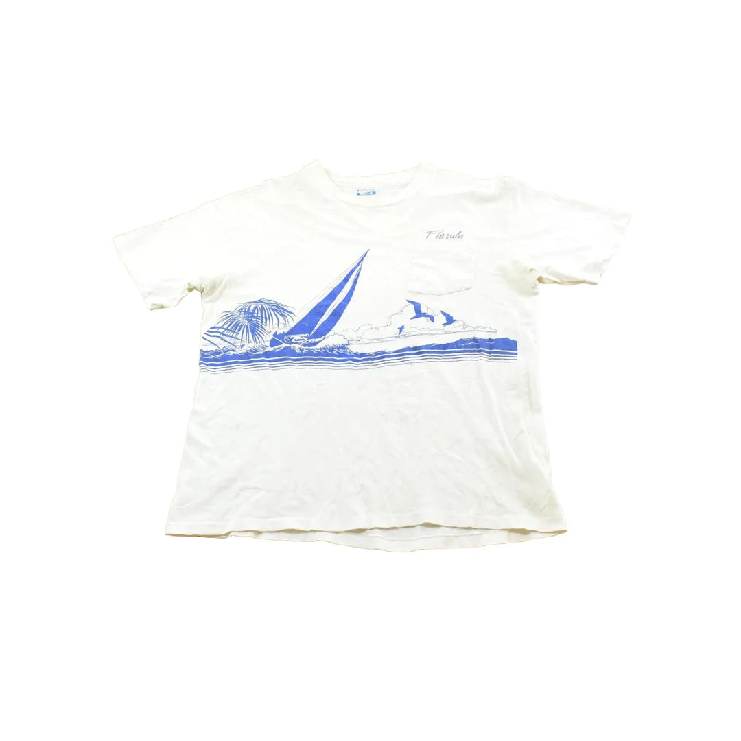 Vintage 1985 Florida Sailing Souvenir T Shirt Men's L from propervintagecanada