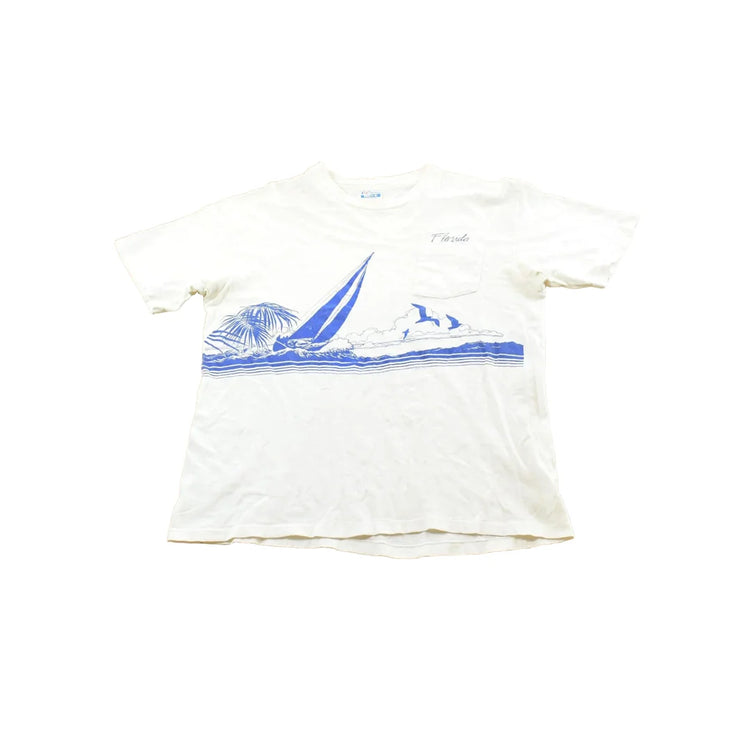 Vintage 1985 Florida Sailing Souvenir T Shirt Men's L from propervintagecanada