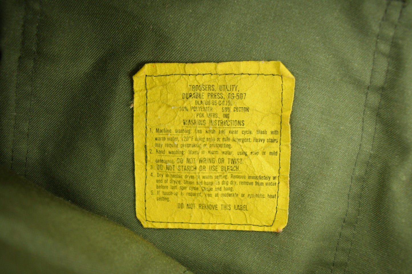Vintage 1985 Military OG 507 Army Pants Size 32 x 28 from propervintagecanada