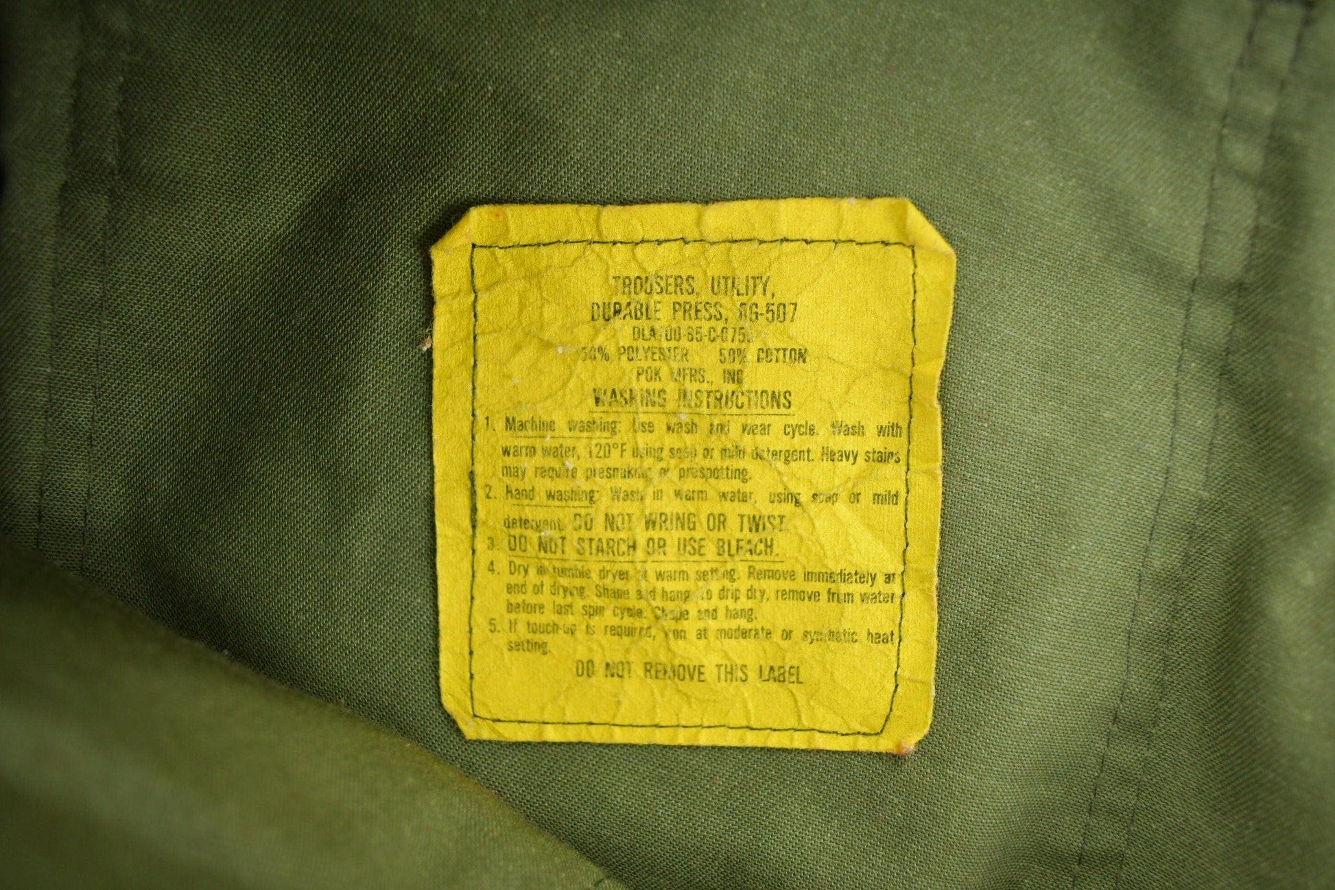 Vintage 1985 Military OG 507 Army Pants Size 32 x 28 from propervintagecanada