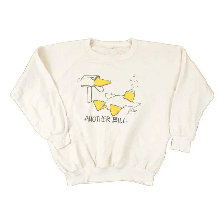 Vintage 1986 Another Bill Cartoon Duck Graphic Print Crewneck Sweatshirt Mens M from propervintagecanada