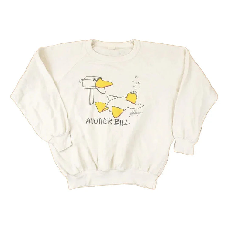 Vintage 1986 Another Bill Cartoon Duck Graphic Print Crewneck Sweatshirt Mens M from propervintagecanada