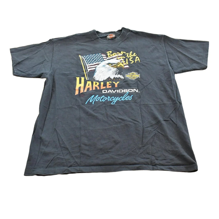 Vintage 1986 Harley Davidson Bald Eagle Graphic T-Shirt Mens XL from propervintagecanada