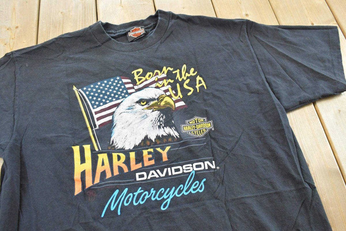 Vintage 1986 Harley Davidson Bald Eagle Graphic T-Shirt Mens XL from propervintagecanada