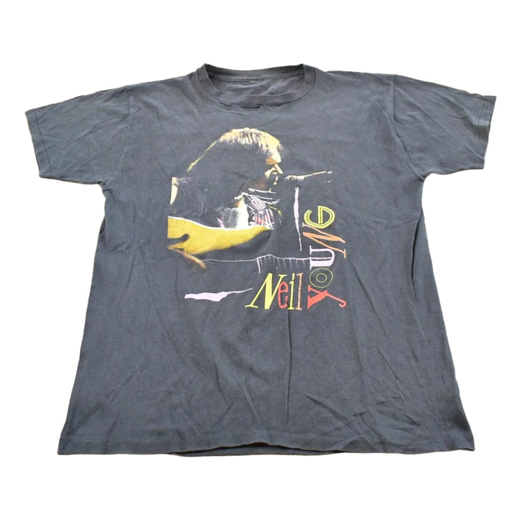 Vintage 1986 Neil Young Crazy Horse Rock Band Concert Music T-Shirt Men's M from propervintagecanada