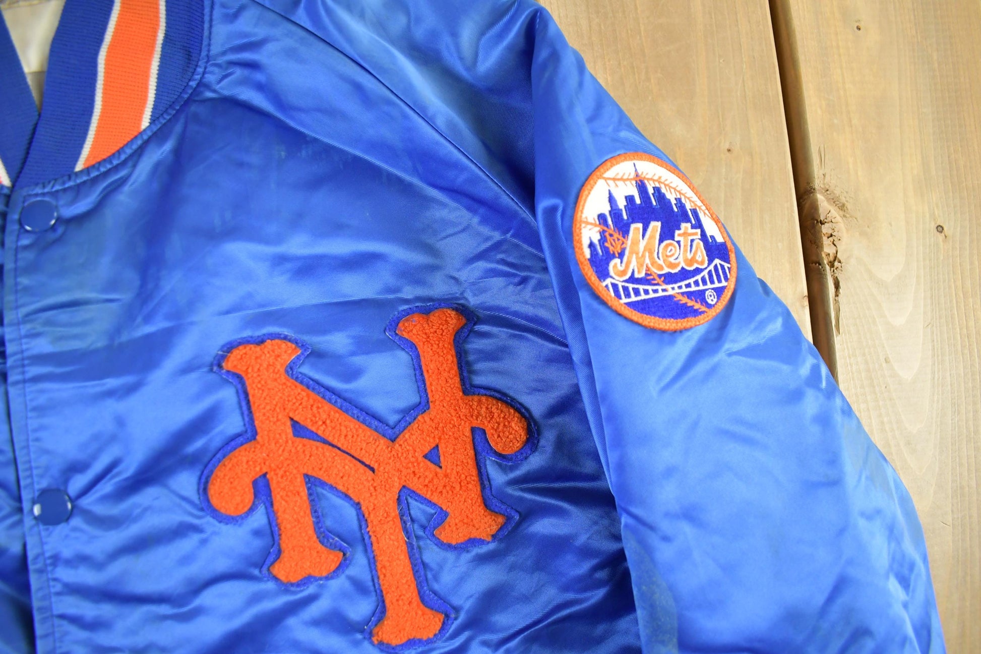 Vintage 1986 New York Mets MLB Satin Bomber Jacket Men's Medium from propervintagecanada