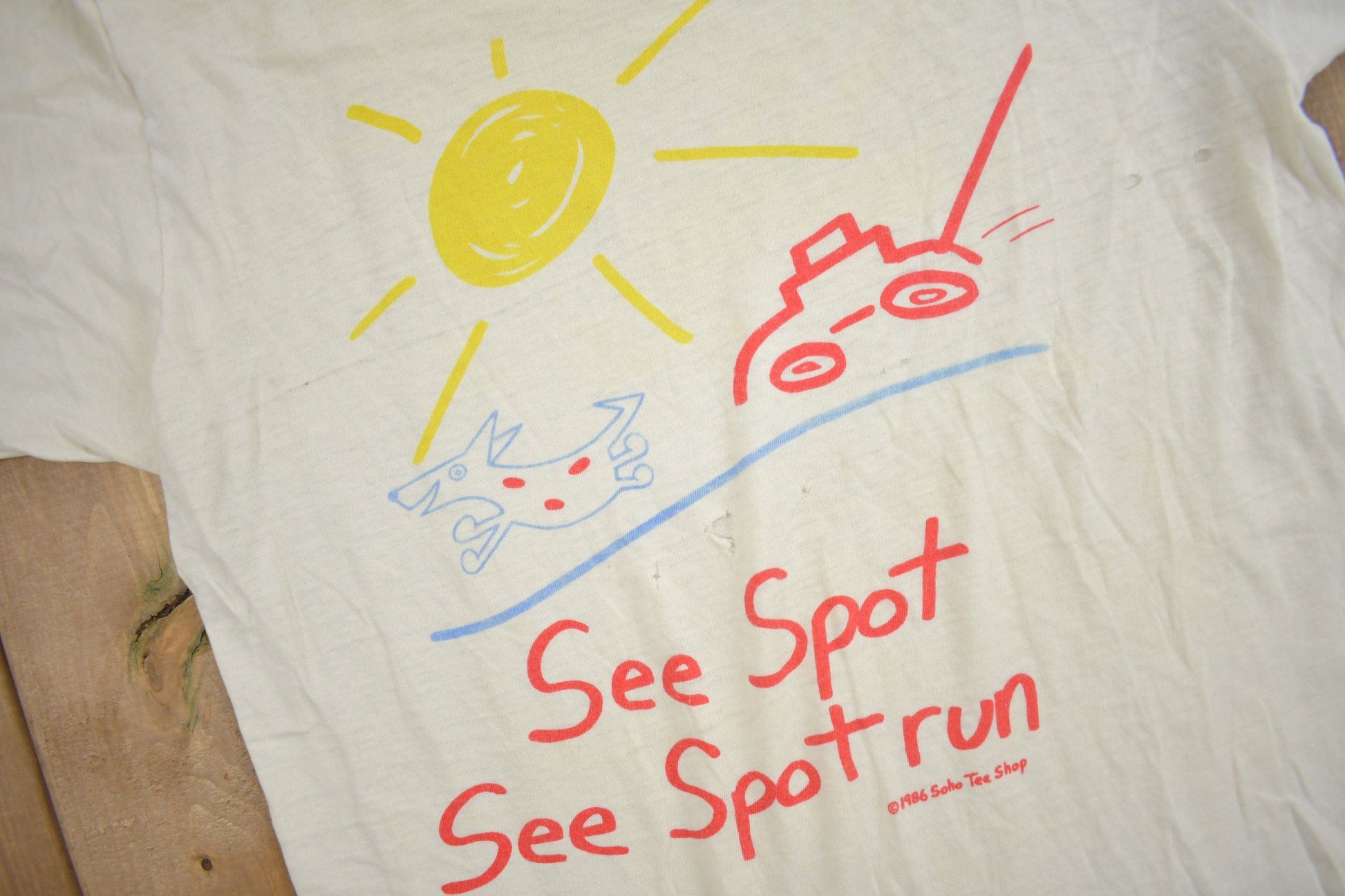 Vintage 1986See Spot See Spot Run Graphic T Shirt Men's Small from propervintagecanada