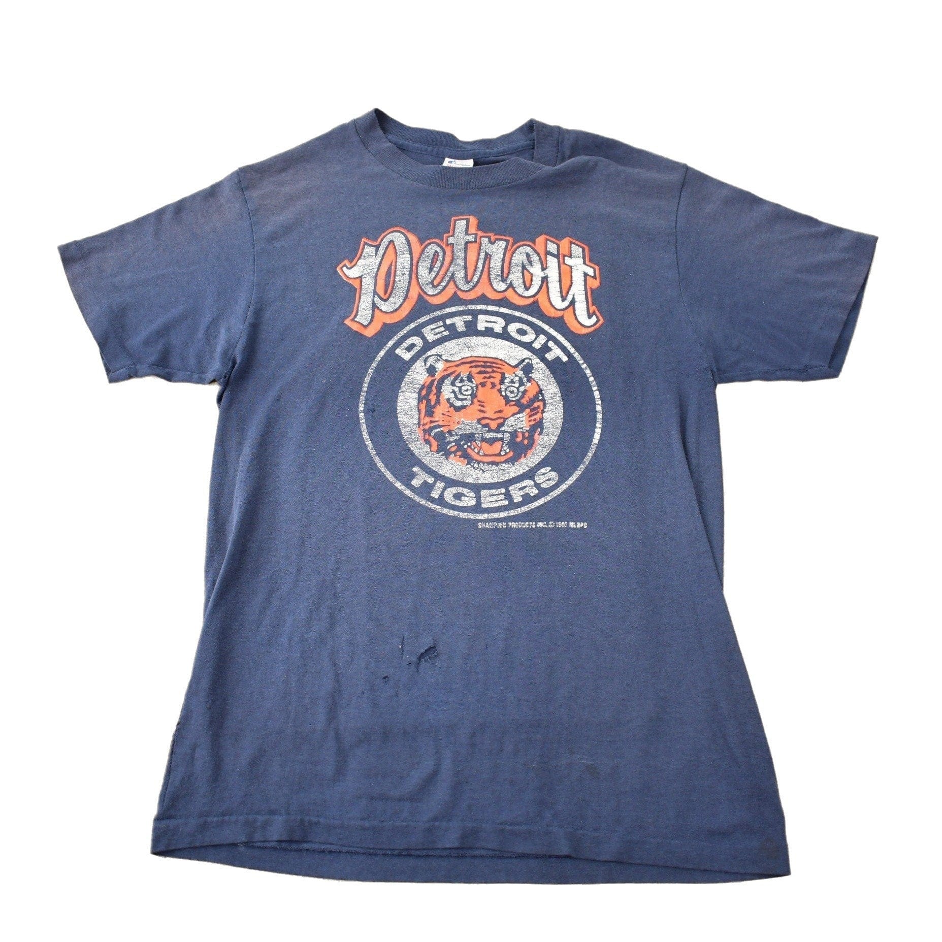Vintage 1987 Detroit Tigers MLB Baseball Graphic Champion T-Shirt Mwn's Small from propervintagecanada