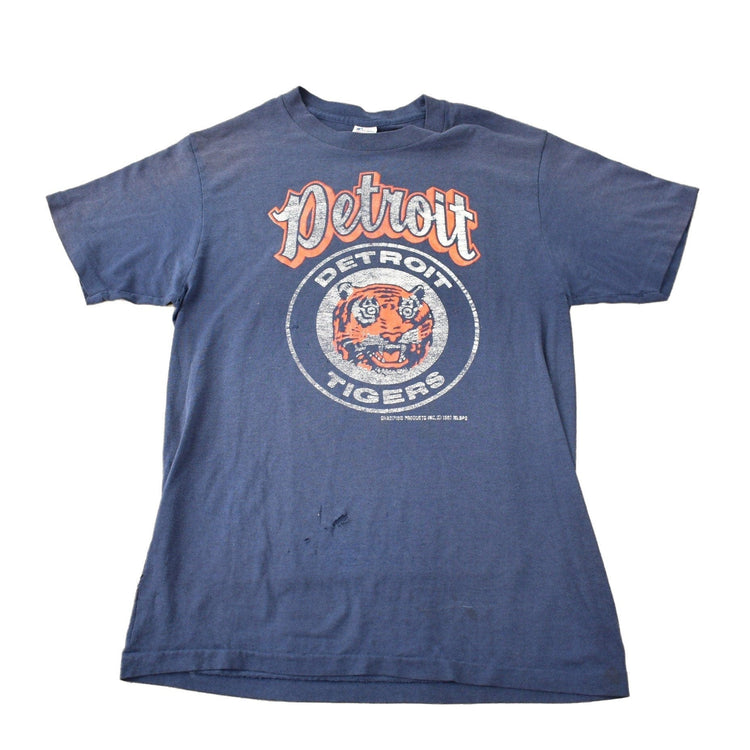 Vintage 1987 Detroit Tigers MLB Baseball Graphic Champion T-Shirt Mwn's Small from propervintagecanada