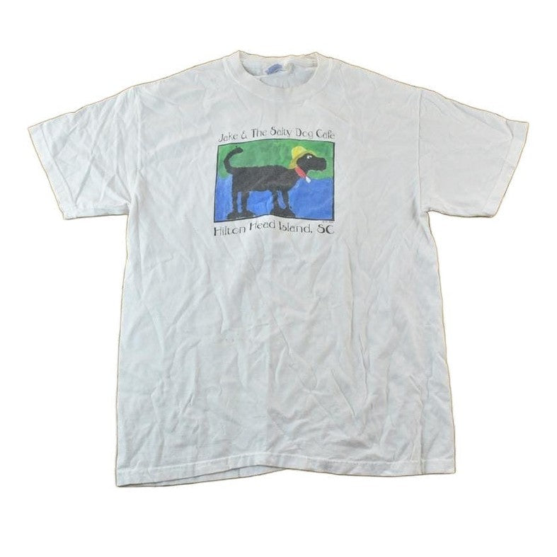 Vintage 1987 Jake The Salty Dog Cafe Hilton Head Island Souvenir Single Stitch Graphic Print T-Shirt Men's Small from propervintagecanada