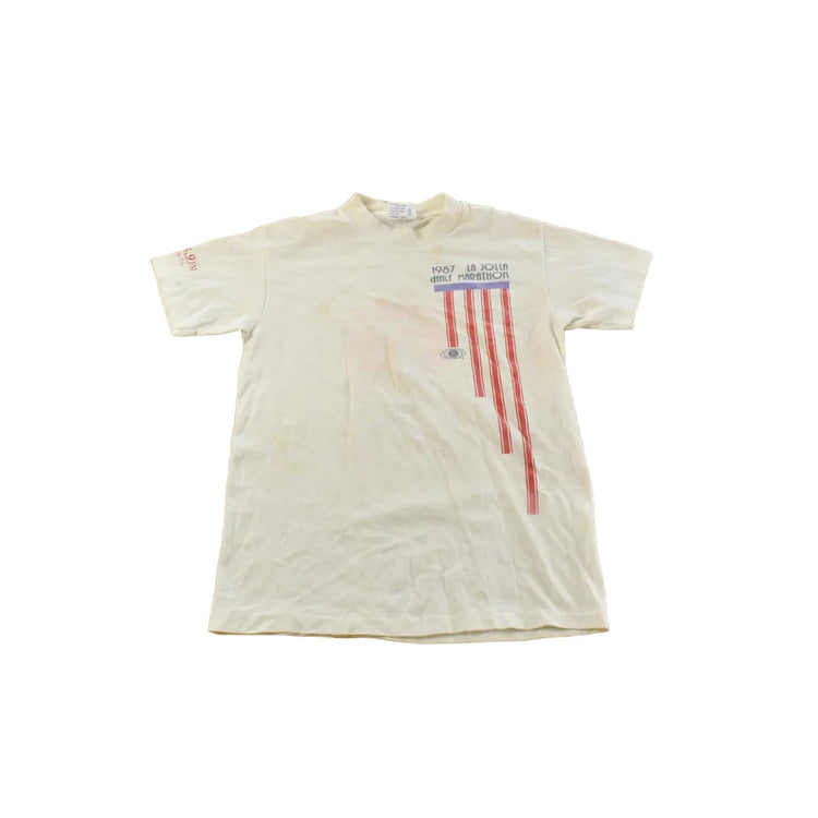 Vintage 1987 La Jolla Half Marathon Running Graphic Souvenir T-Shirt Men's XS from propervintagecanada