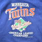 Vintage 1987 Logo 7 Minnesota Twins World Series ALC MLB Hoodie Sweatshirt from propervintagecanada