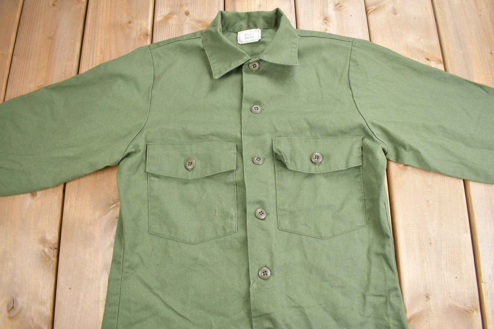 Vintage 1987 OG-507 Air Force Military Sateen Shirt Men's Medium from propervintagecanada