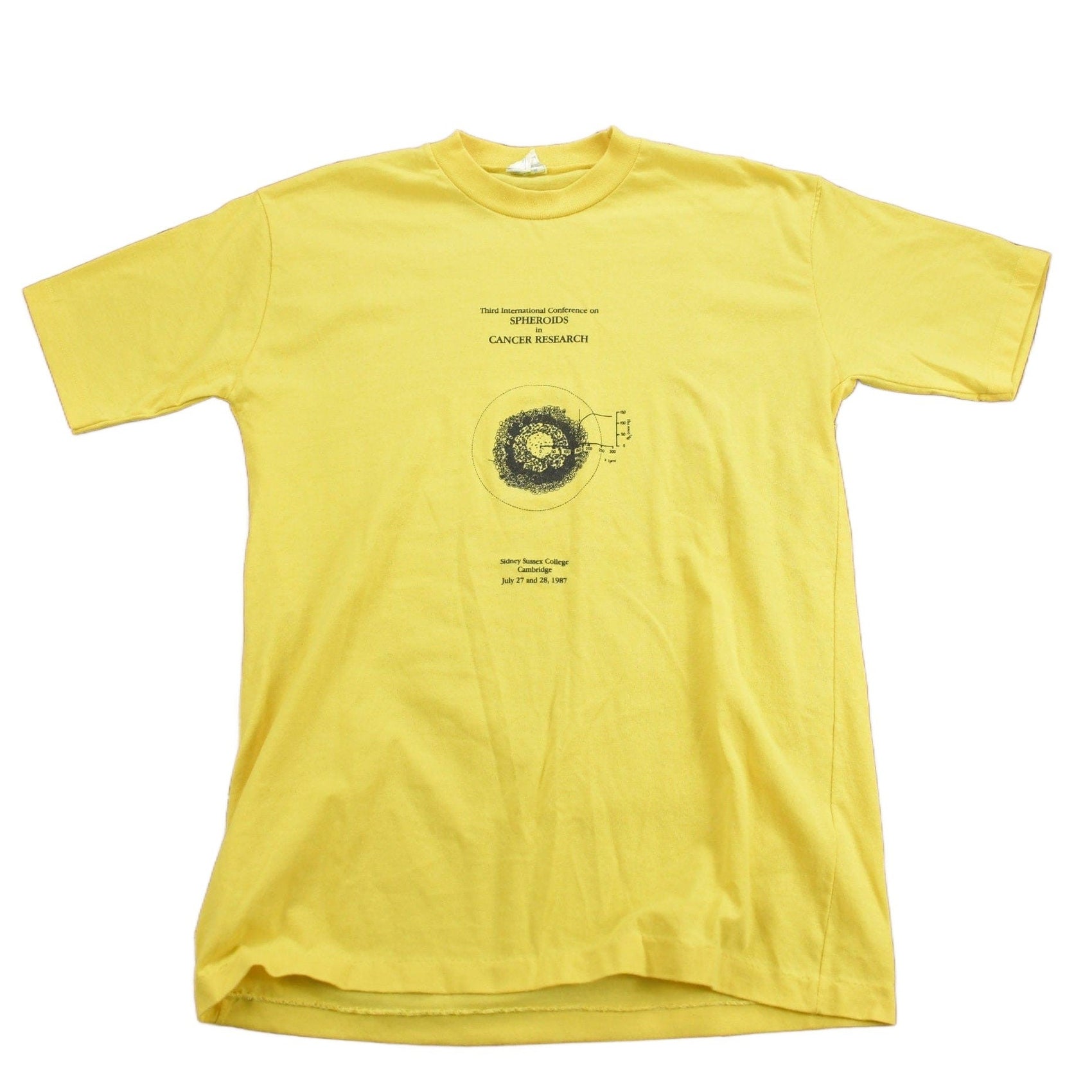 Vintage 1987 Sidney Sussex College Cambridge Cancer Research Graphic T Shirt Men's M from propervintagecanada