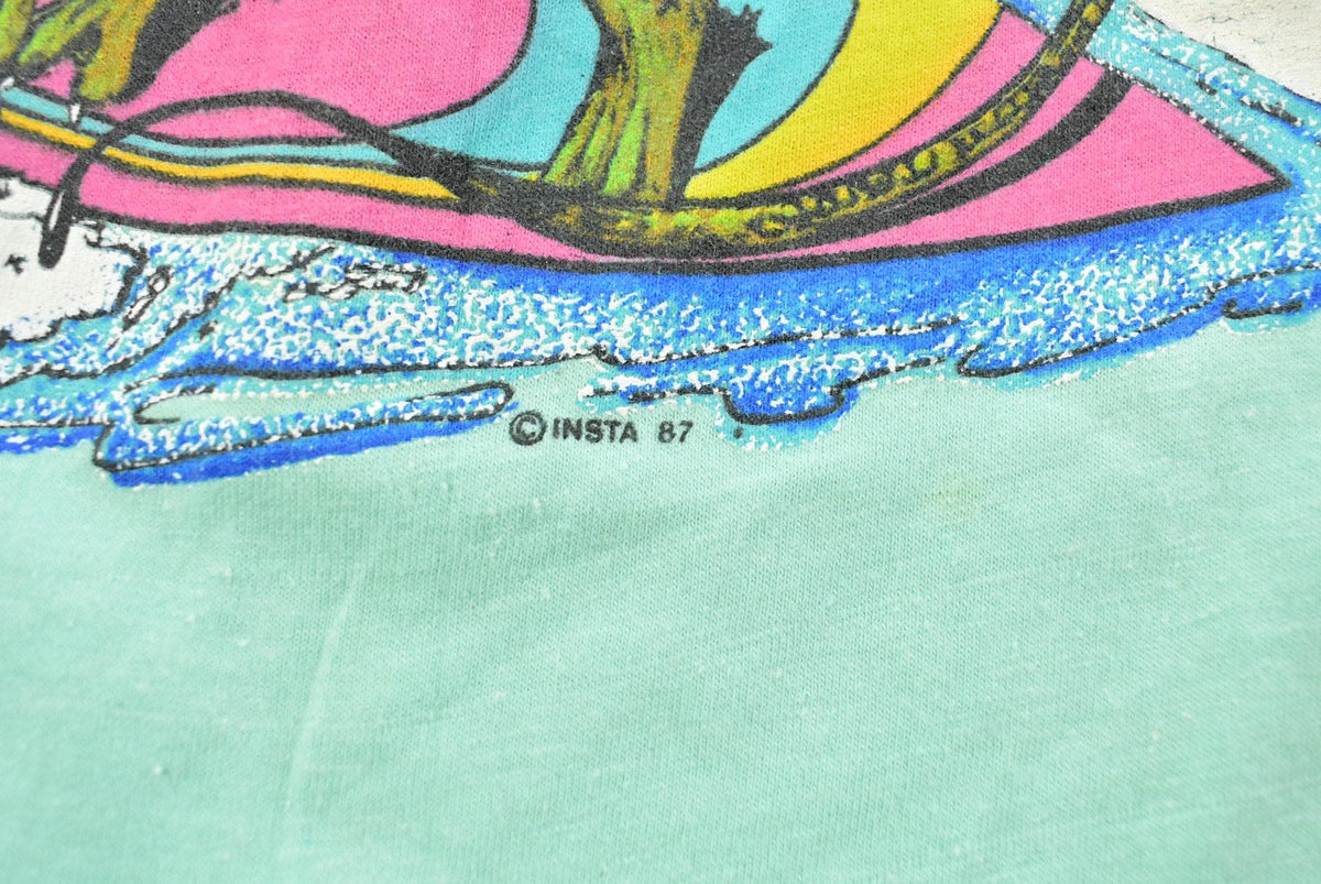 Vintage 1987 Tropical Surfing Monster Souvenir T-Shirt Men's XS from propervintagecanada