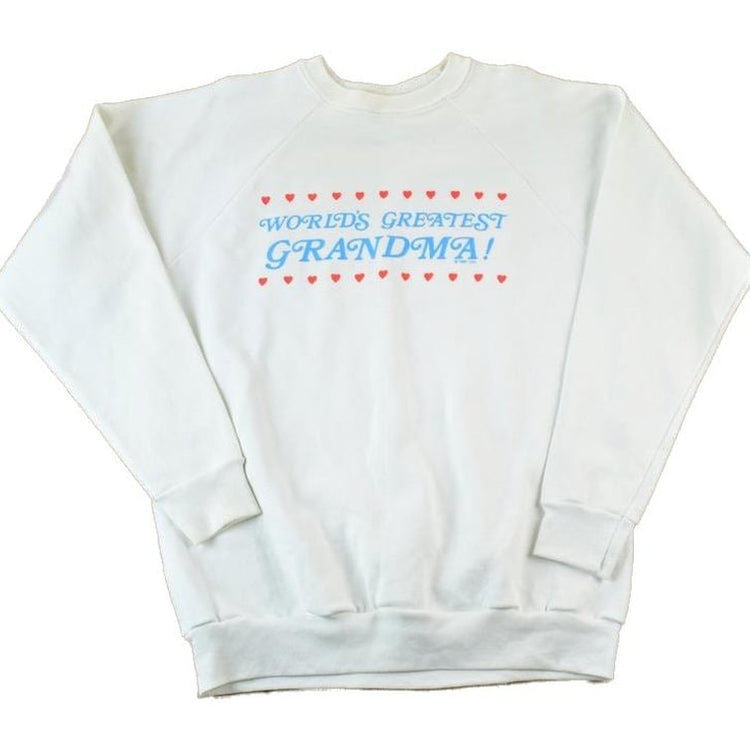 Vintage 1987 Worlds Best Grandma Cute Souvenir Crewneck Sweatshirt Made In USA Men's Large from propervintagecanada
