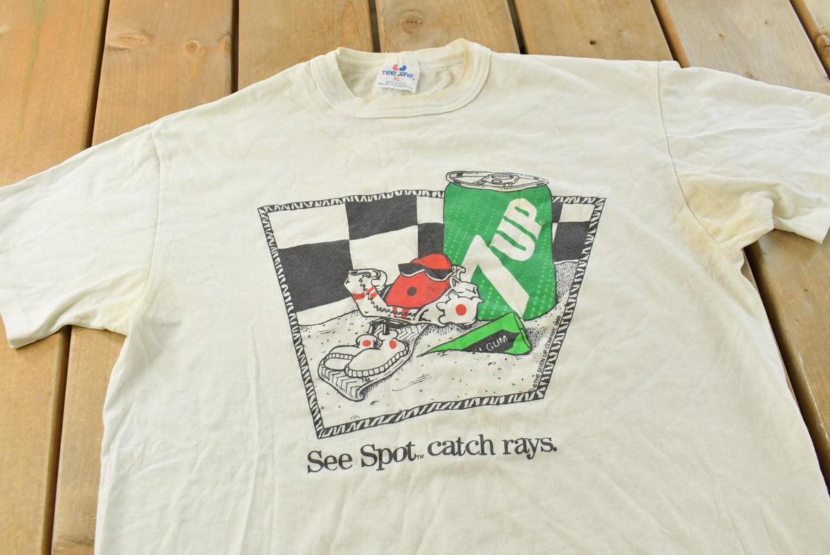Vintage 1988 7up See Spot Catch Rays Promo Single Stitch Graphic T Shirt Mens M from propervintagecanada