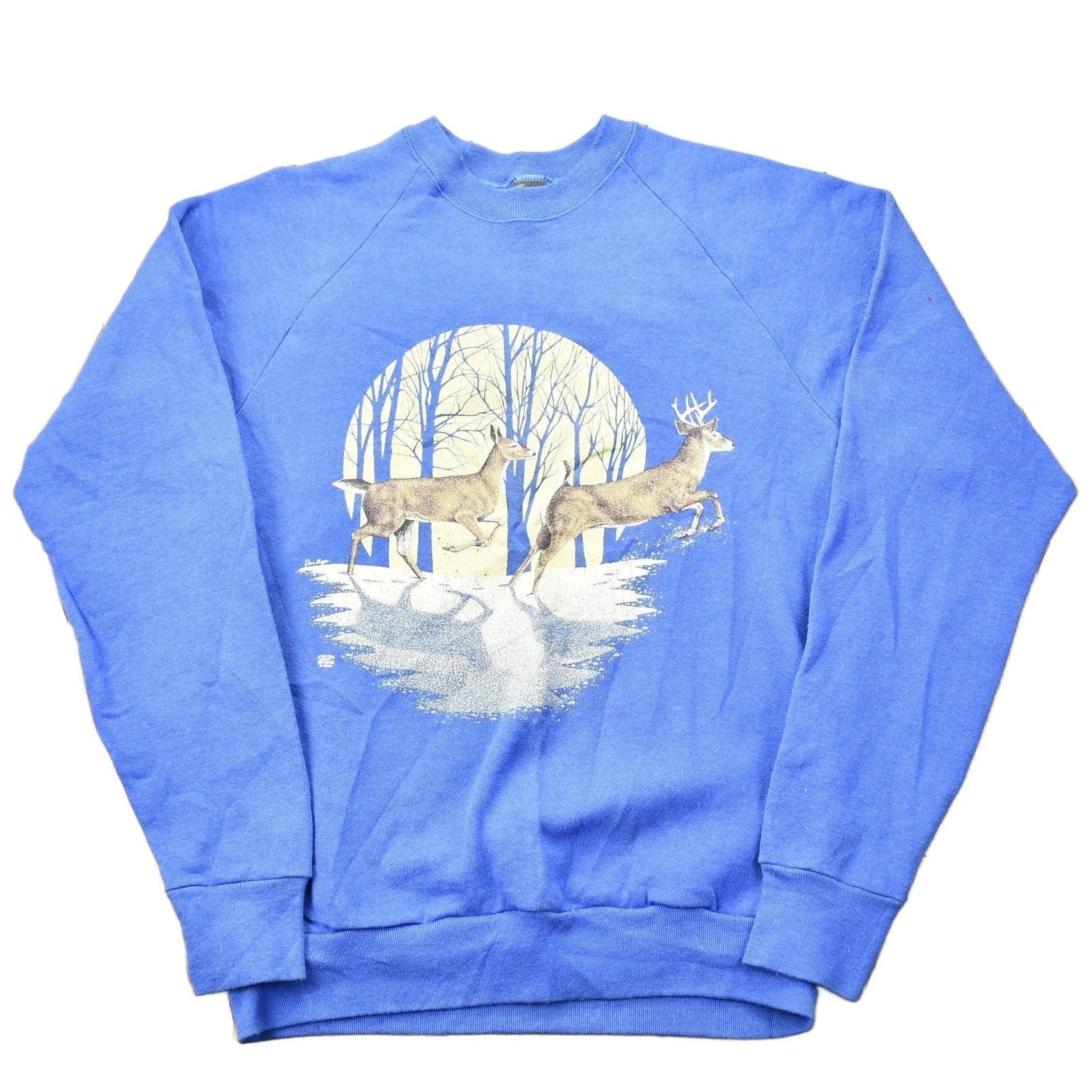 Vintage 1988 Deer Graphic Raglan Crewneck Sweater Men's MMen's Medium from propervintagecanada