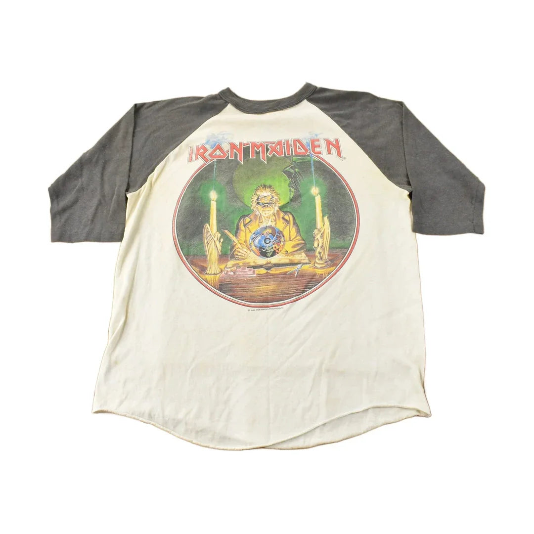 Vintage 1988 Iron Maiden Seventh Son Of A Seventh Son Raglan Band Tee Made In USA from propervintagecanada