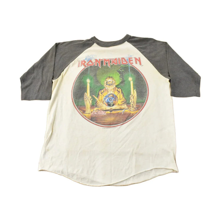 Vintage 1988 Iron Maiden Seventh Son Of A Seventh Son Raglan Band Tee Made In USA from propervintagecanada