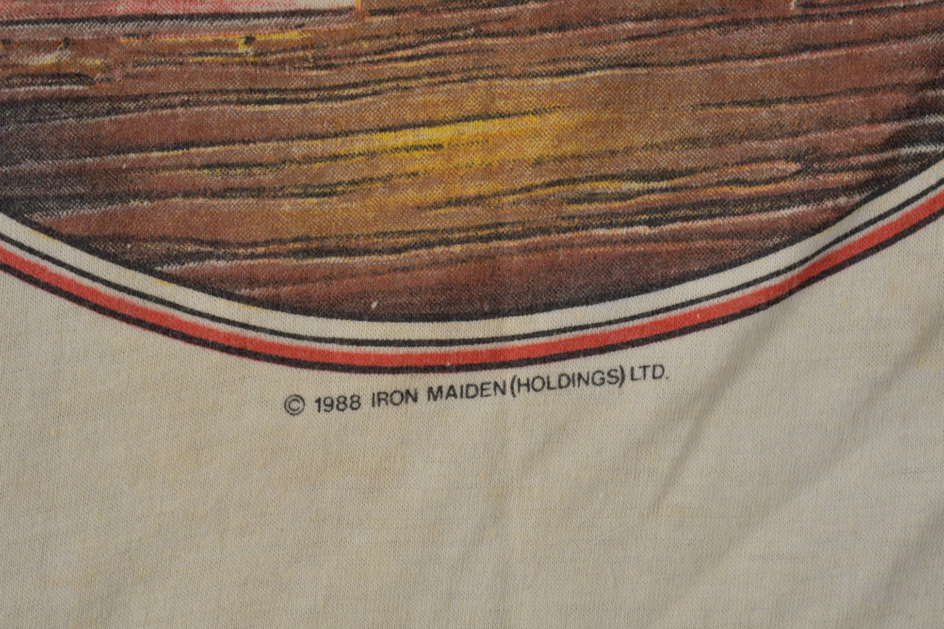 Vintage 1988 Iron Maiden Seventh Son Of A Seventh Son Raglan Band Tee Made In USA from propervintagecanada