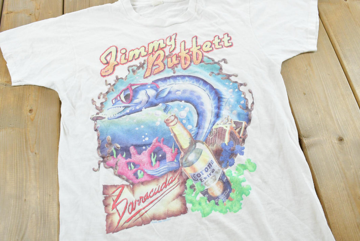 Vintage 1988 Jimmy Buffett Barracuda Band Rock Concert Music T-Shirt Men's S from propervintagecanada