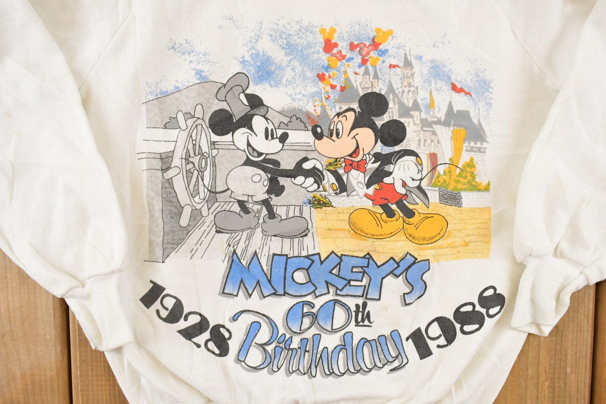 Vintage 1988 Mickey Mouse 60 Birthday Disney T-Shirt Youth L from propervintagecanada