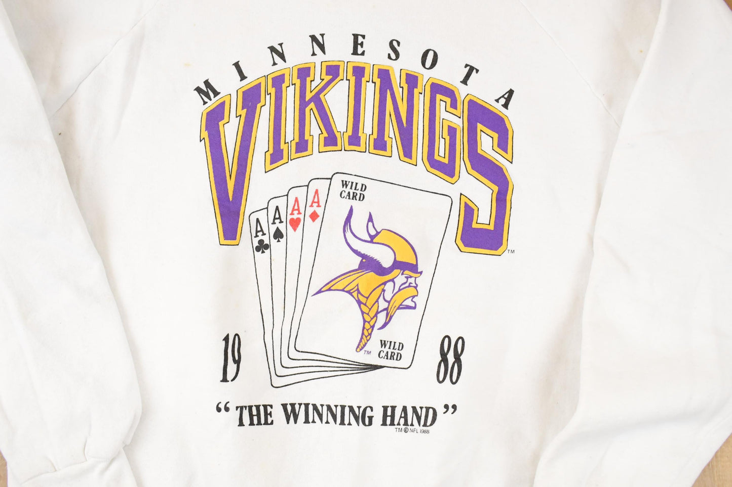 Vintage 1988 Minnesota Vikings Winning Hand NFL Crewneck Sweatshirt Men's L from propervintagecanada