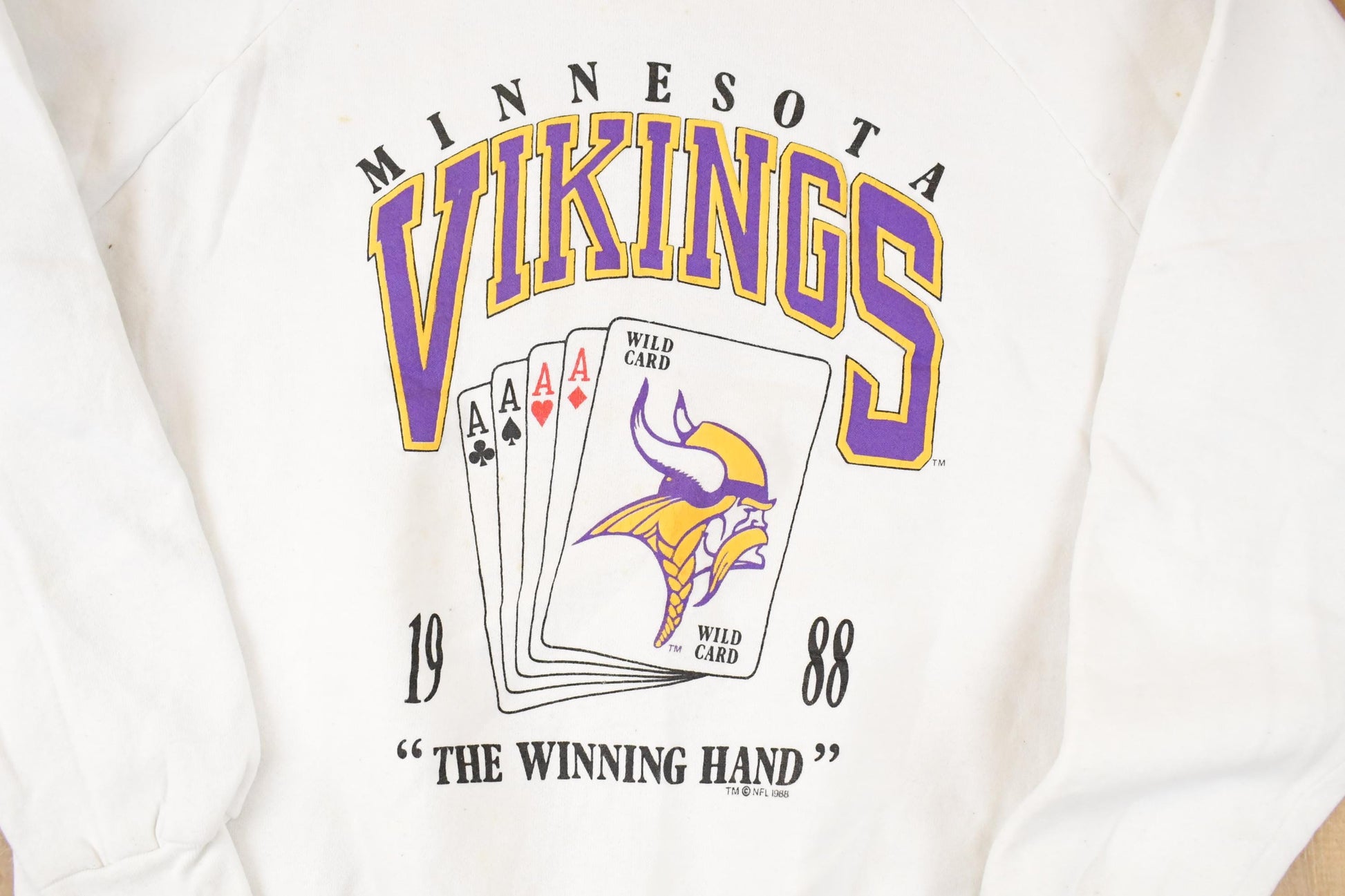 Vintage 1988 Minnesota Vikings Winning Hand NFL Crewneck Sweatshirt Men's L from propervintagecanada
