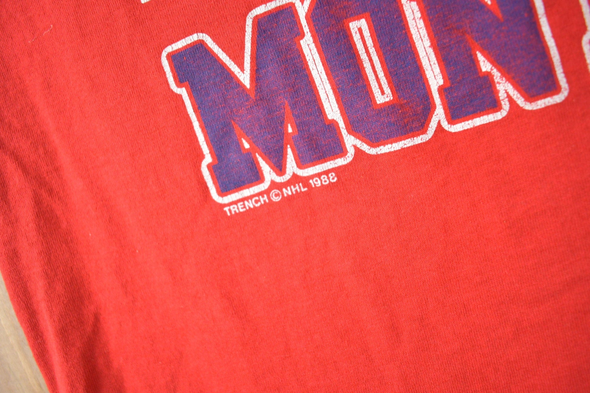 Vintage 1988 Montreal Canadiens NHL Hockey Graphic T-Shirt Made In Canada from propervintagecanada