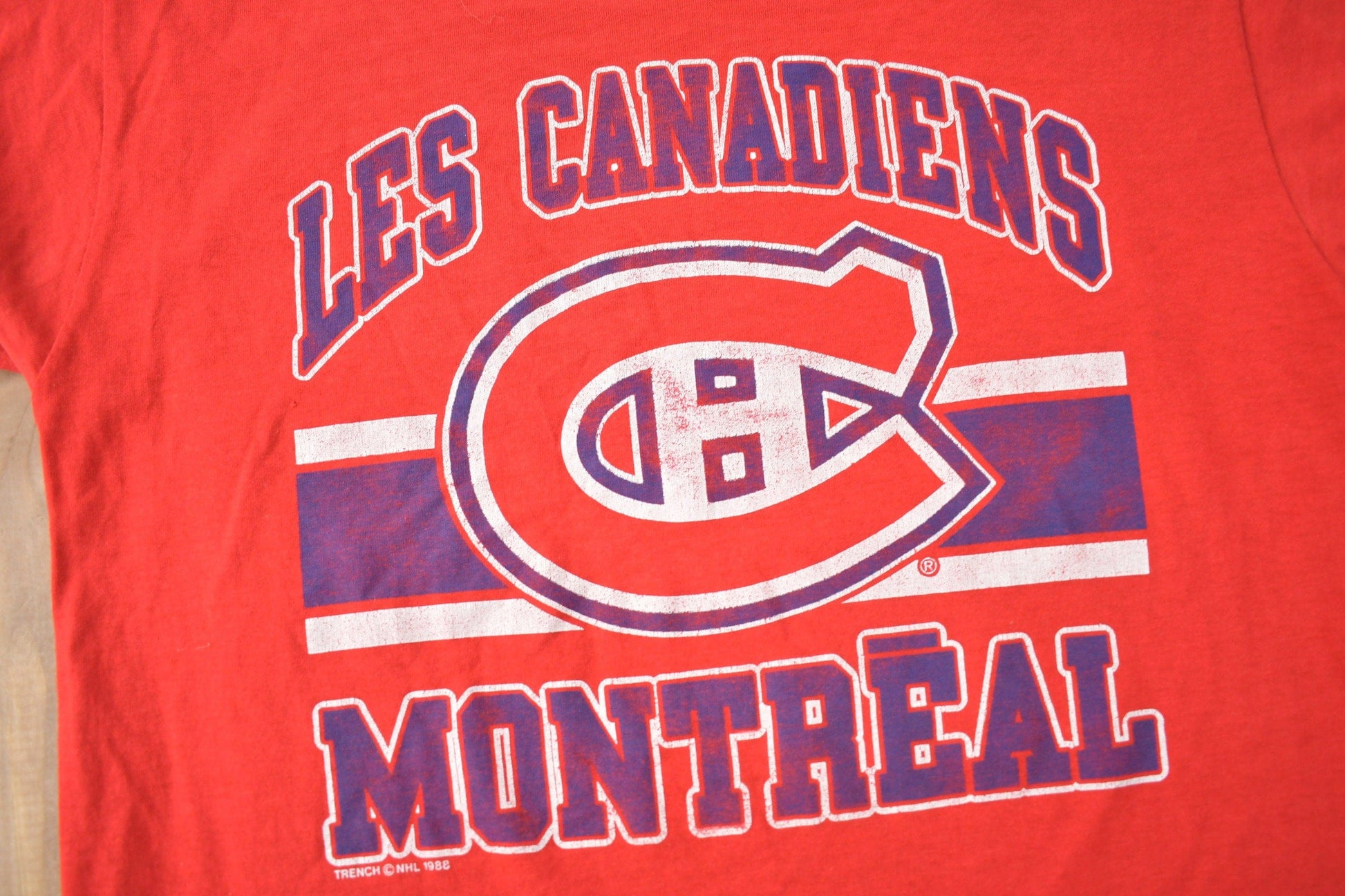 Vintage 1988 Montreal Canadiens NHL Hockey Graphic T-Shirt Made In Canada from propervintagecanada