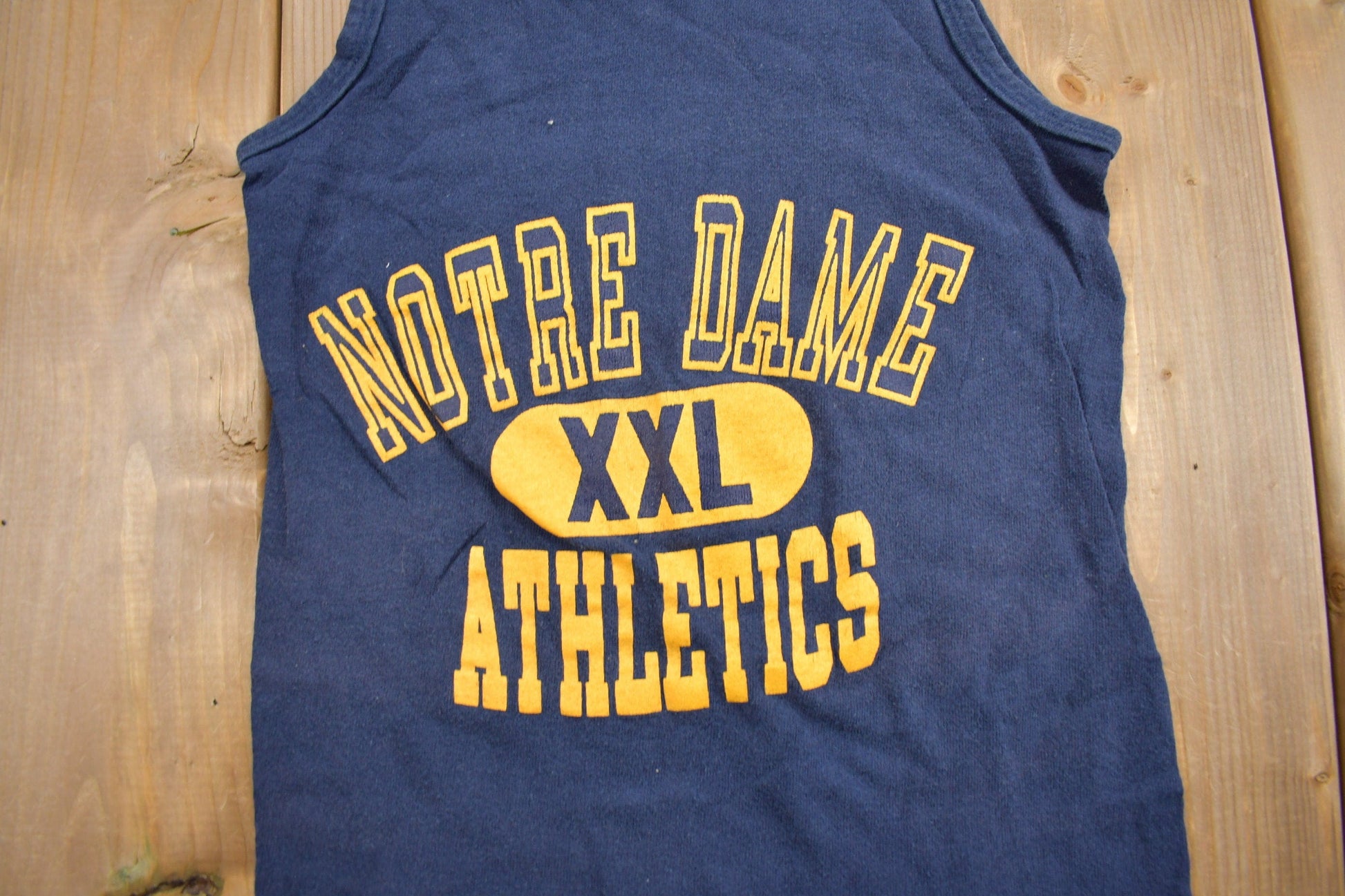 Vintage 1988 Notre Dame Athletics Collegiate Champion Tank Top Shirt Men's XS from propervintagecanada