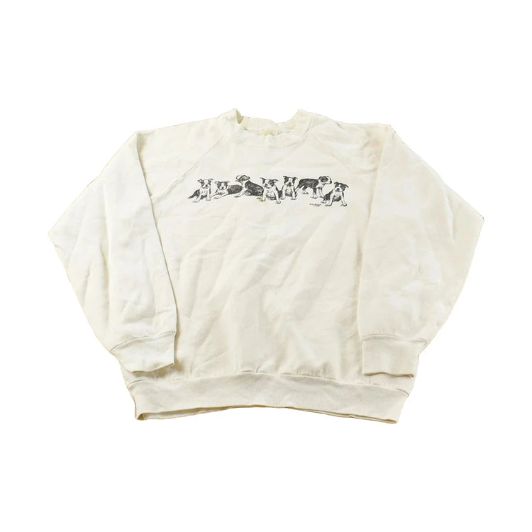 Vintage 1988 Puppies Dog Print Crewneck Sweatshirt Men's M from propervintagecanada