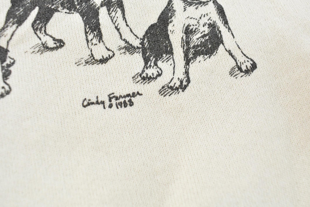 Vintage 1988 Puppies Dog Print Crewneck Sweatshirt Men's M from propervintagecanada