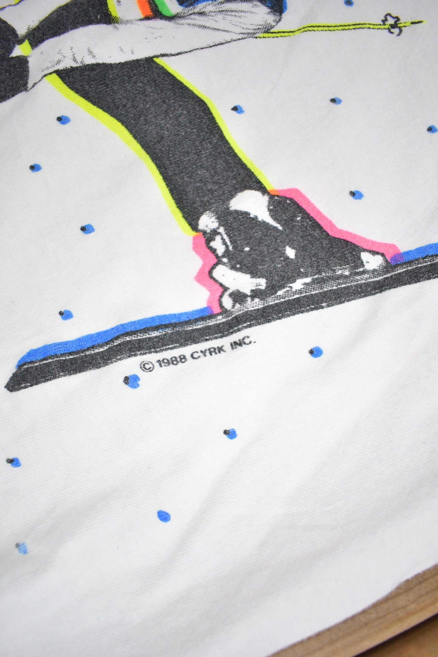 Vintage 1988 Skier Graphic Long Sleeve T Shirt Men's Small from propervintagecanada