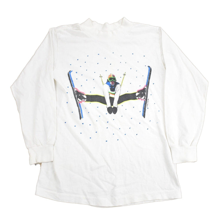 Vintage 1988 Skier Graphic Long Sleeve T Shirt Men's Small from propervintagecanada