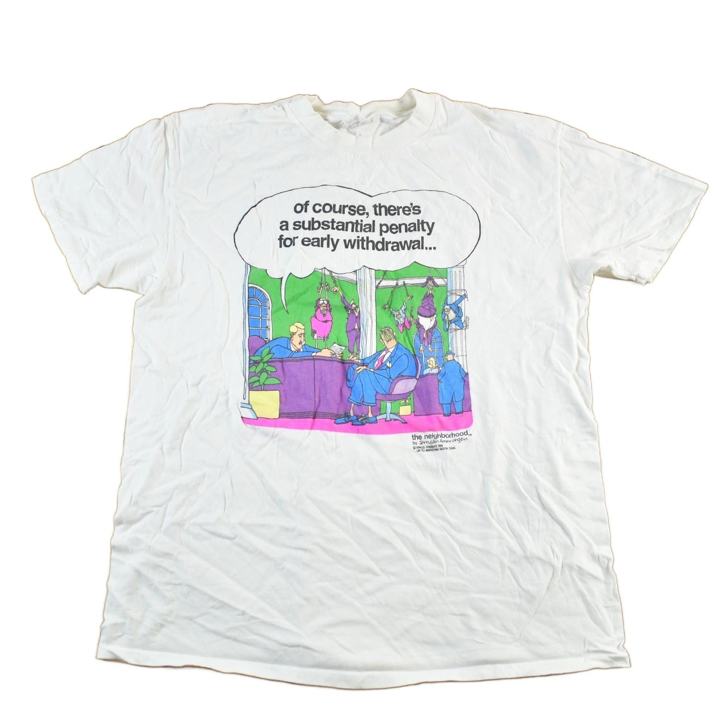 Vintage 1988 The Neighbourhood Comic Graphic T-Shirt Men's XL from propervintagecanada