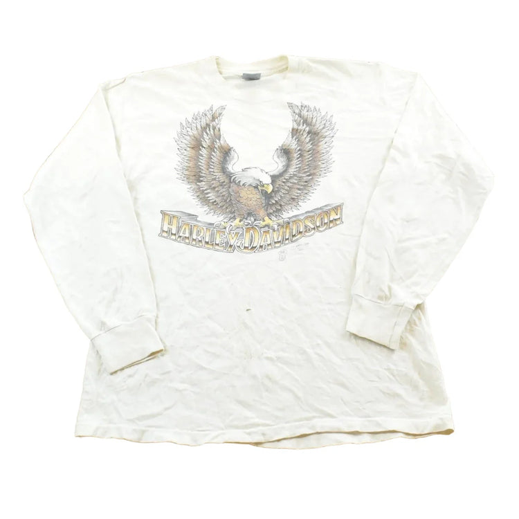 Vintage 1989 3D Emblem El Paso Texas Bald Eagle Harley-Davidson Motorcycles Long Sleeve T-Shirt Mens S from propervintagecanada