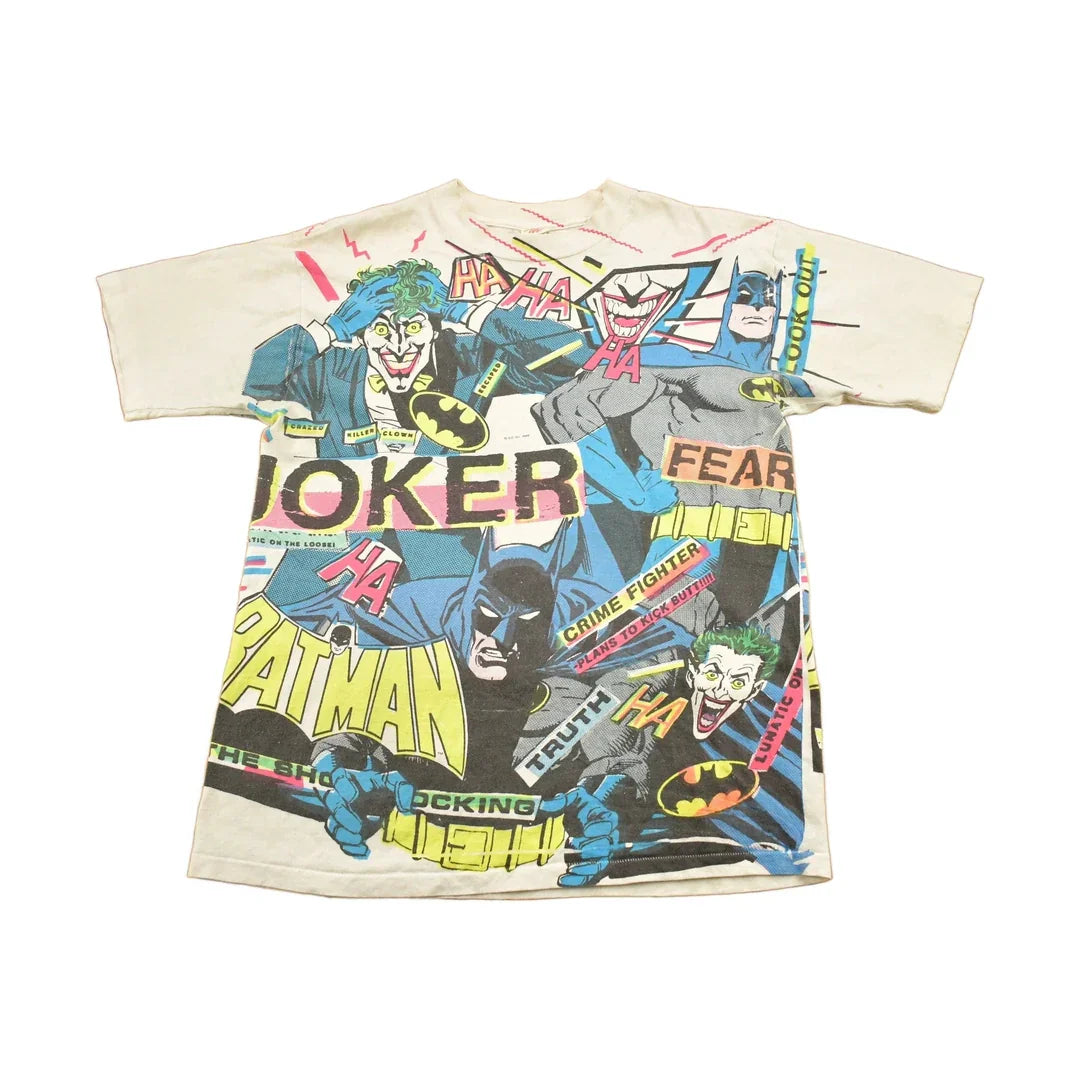 Vintage 1989 Batman & Joker DC Comics All Over Print T-Shirt Men's Large from propervintagecanada